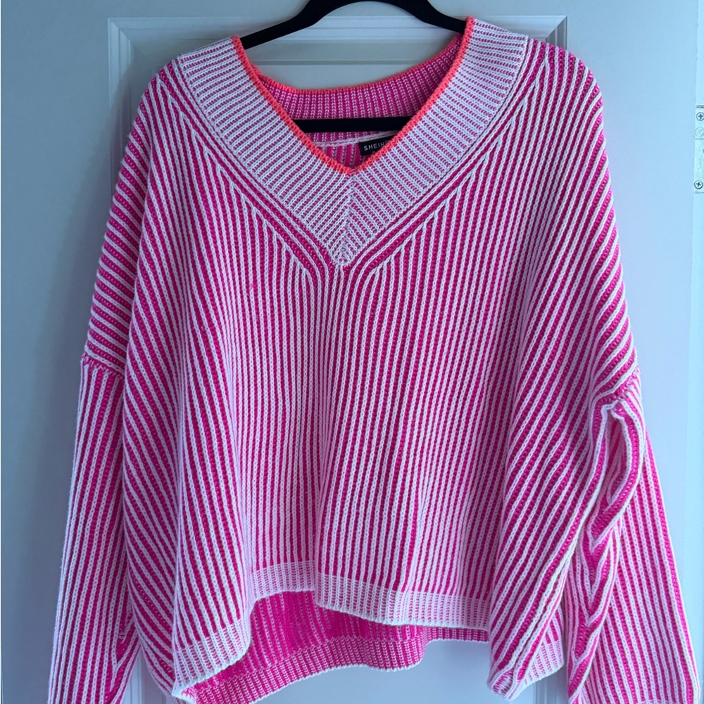 Striped Crotchet Style  Sweatshirt.